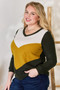 Hailey & Co Full Size Colorblock V-Neck Blouse