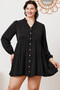 Ruffled Button Up Long Sleeve Tiered Shirt