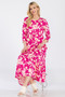 Celeste Full Size Floral Round Neck Ruffle Hem Dress