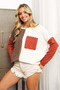 BiBi Color Block Brushed Checker Top