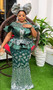 Plus Size African Women Clothing Sequin Patchwork Contrast Color Dress