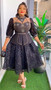 Plus Size Women African Beaded Lace Patchwork Dress