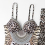 One-Piece Leopard Print Swimsuit Mesh Long Skirt Casual Holiday Women's Swimwear