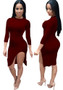 Sexy And Fashionable Solid Color Slit Women's Dress