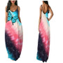 Women Sleeveless Strap Printed Beach Dress