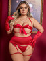 Plus Size Women Sexy Temptation Garter Hollow sexy Lingerie Set