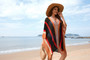 Plus Size Women Patchwork Hollow Loose Bikini Cover Up Beach Dress