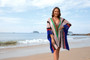 Plus Size Women Patchwork Hollow Loose Bikini Cover Up Beach Dress