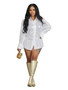 Women's Solid Sequin Loose Long Sleeve Shirt Dress