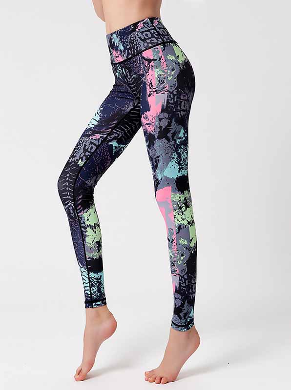 Yoga Pants Women'S High Waist Tight Fitting Butt Lift Print Basic