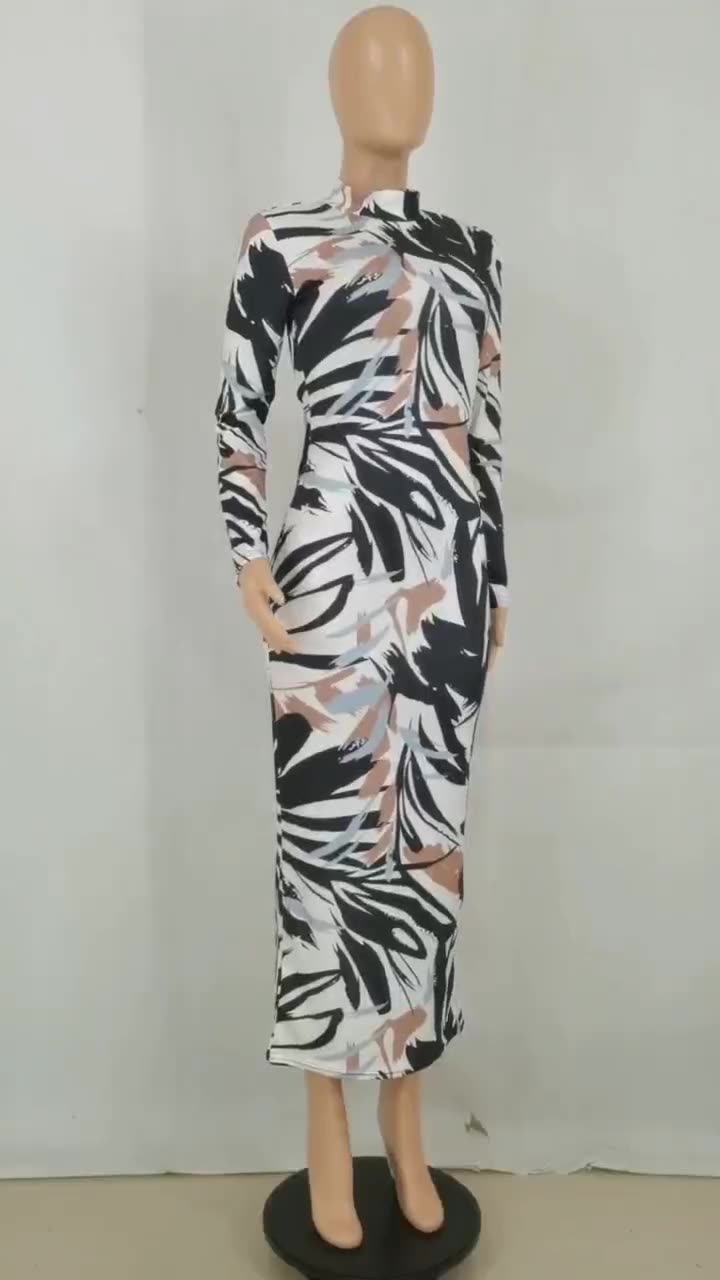 Women Ribbed Printed Dress - The Little Connection