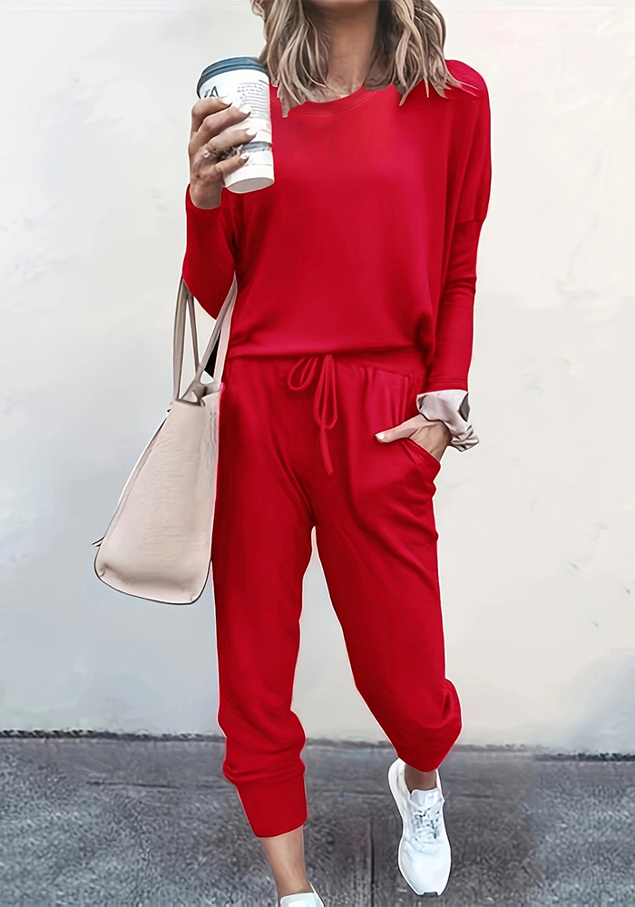 Fall Winter Women'S Turtleneck Solid Color Casual Fashion Two Piece Pants  Se - The Little Connection