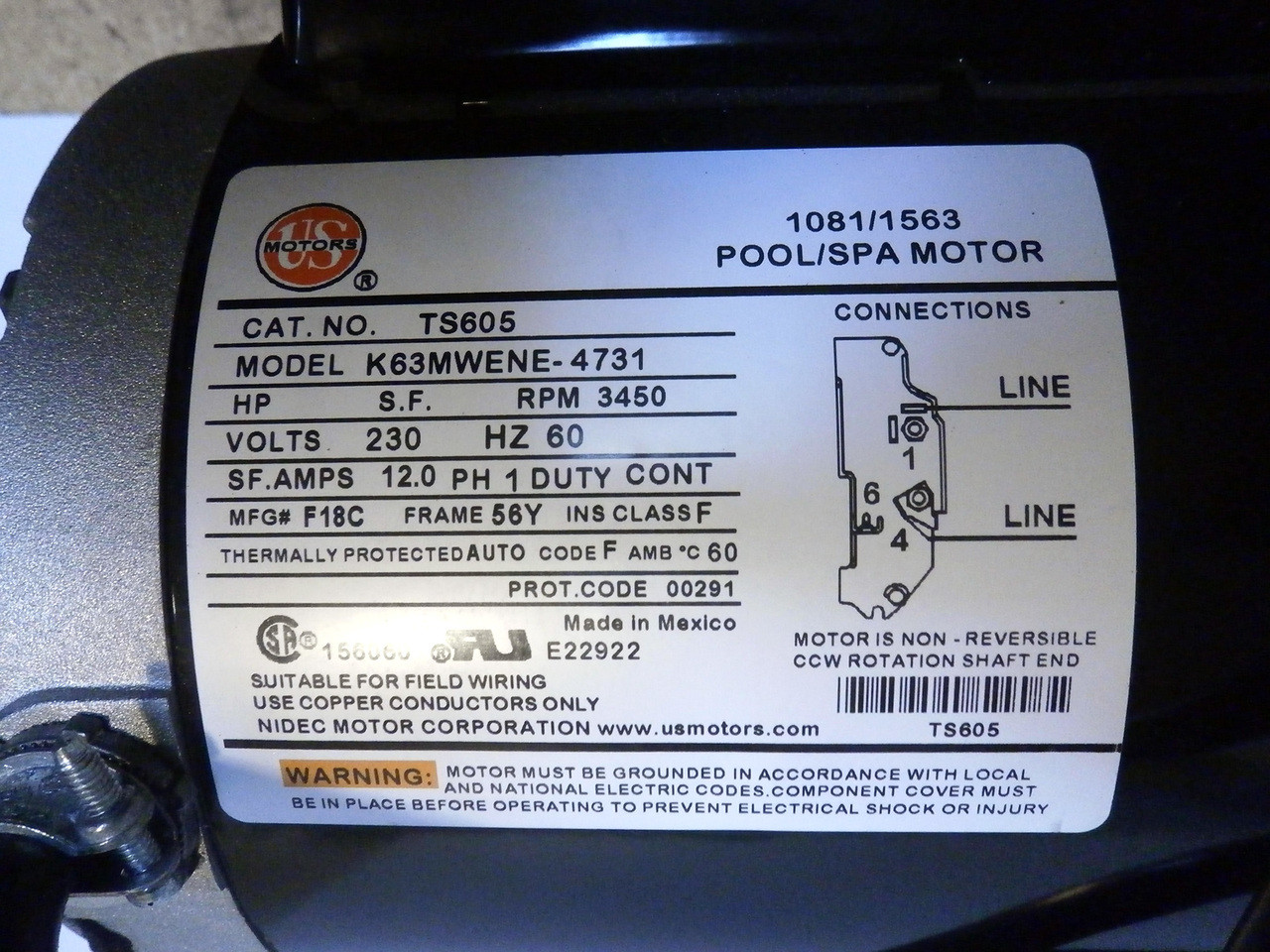 X320500 - Motor Label View
