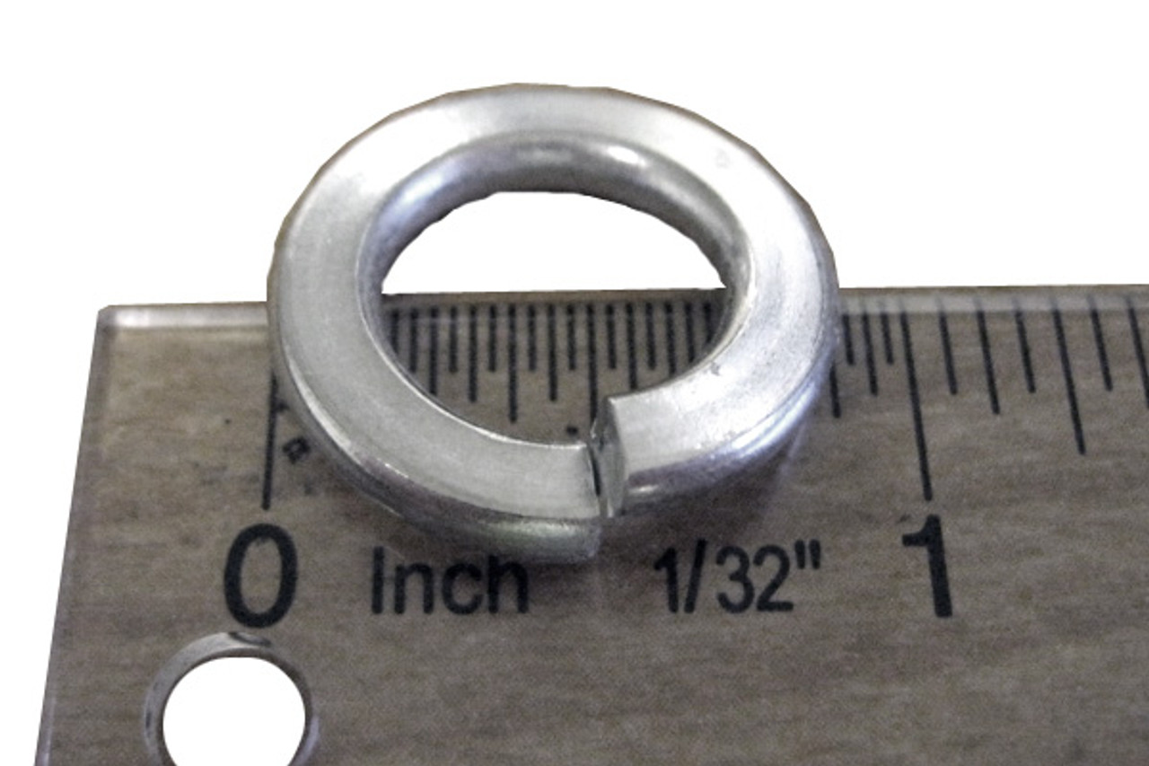Master Spa - X804307 - 1/2 inch Stainless Steel Lock Washer - Side View with ruler
