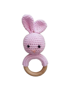 These rattly toys are crafted with care from soft cotton yarn, making them ideal for cuddling. The eyes of the rabbits are stitched with thread, so there is no risk of choking on small parts. Babies will love playing with these adorable and safe toys.t Baby Rattle