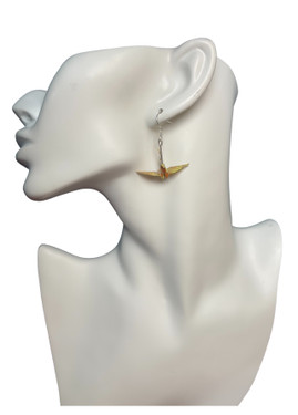 Mini Origami Resin Coated Crane Earrings