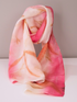Strawberry and Cream Silk Eco Printed Scarf.Eco-printing is a technique where plants, leaves and flowers leave their shapes, colour, and marks on fabric.