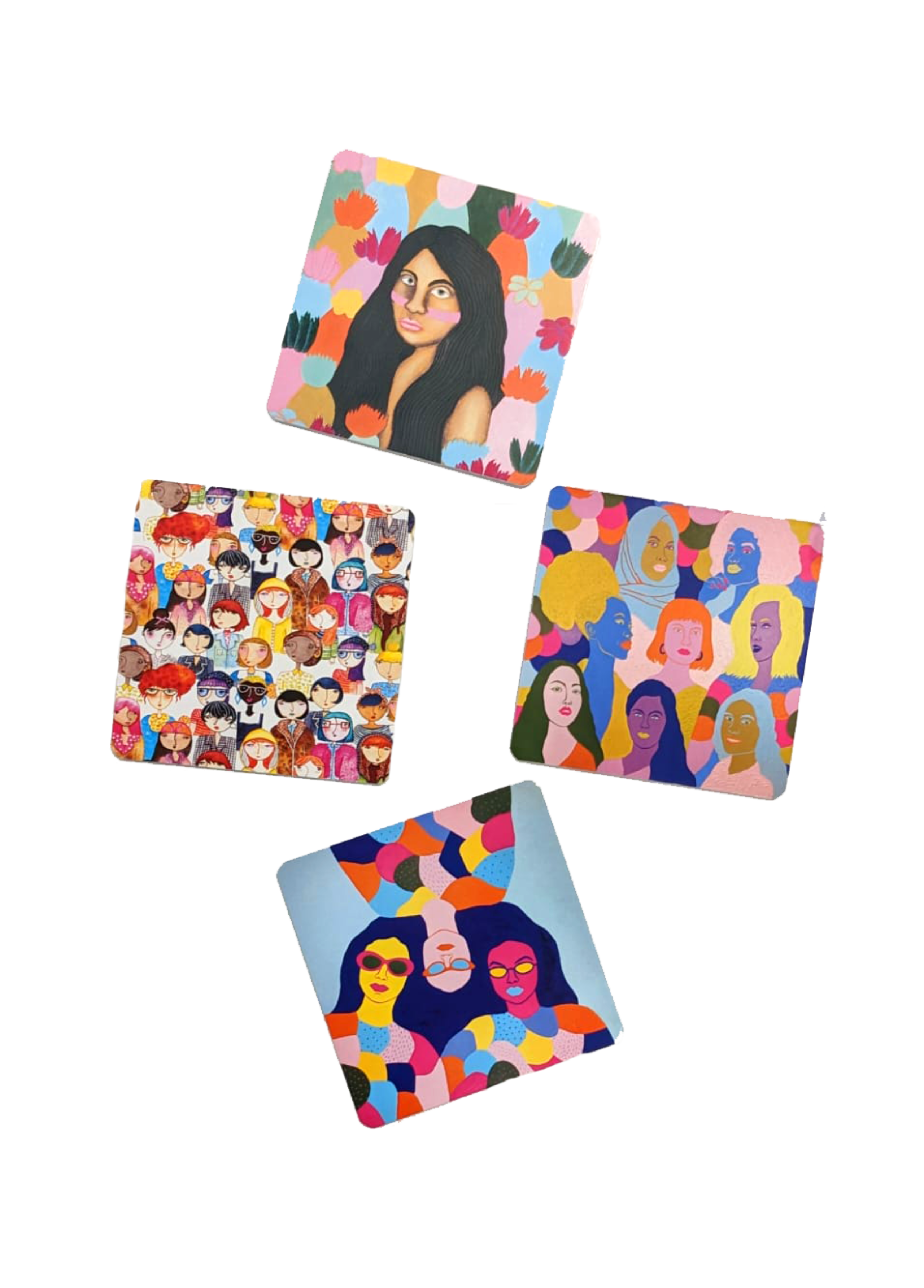 Our women empowerment coasters will elevate your dining table scene with their beauftiful prints.

Use our women empowerment to protect your furniture and stop hot drinks from burning the table surface. Perfect on your outdoor table surrounded by friends in the outdoor sun.
