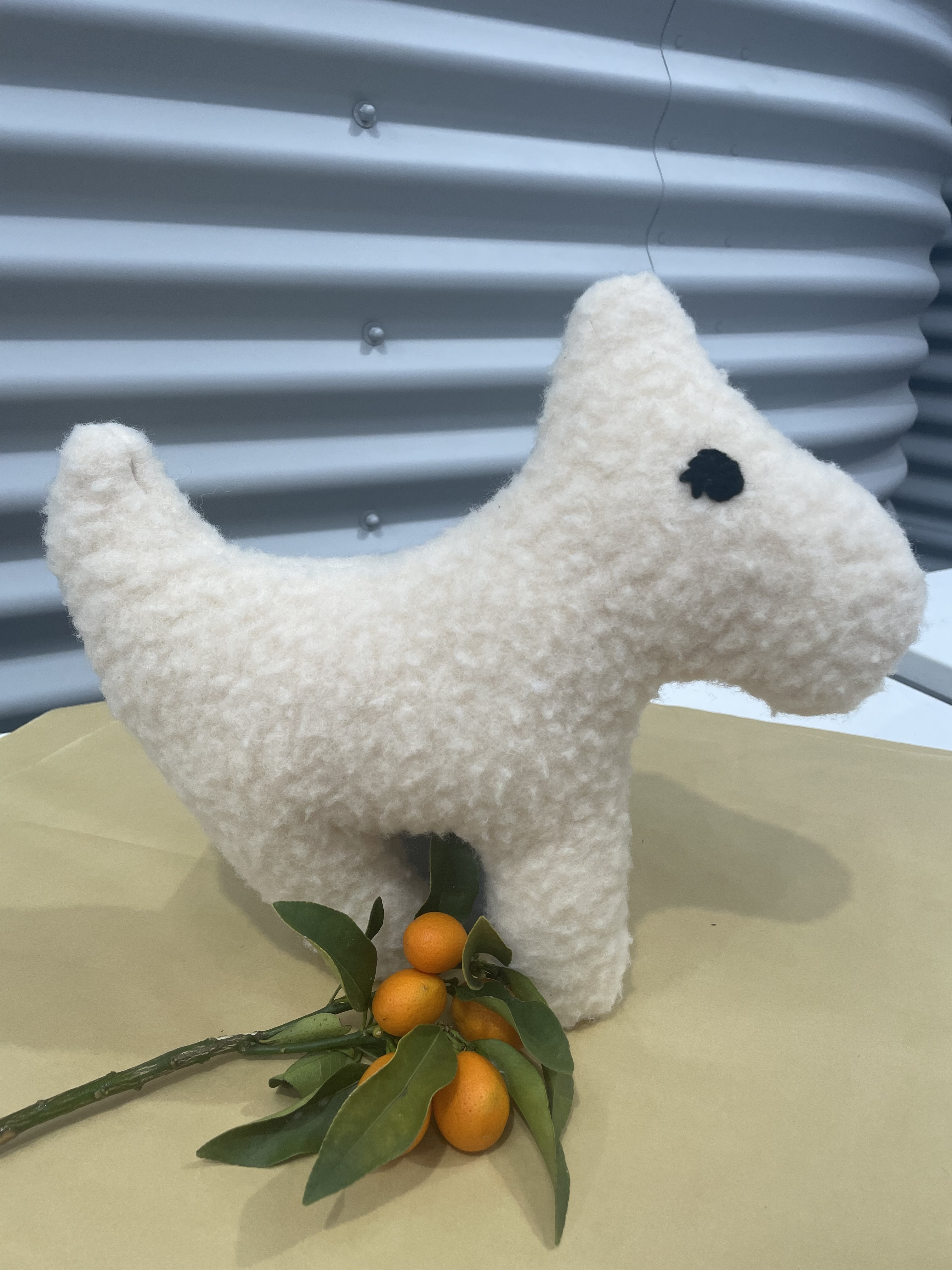 A cuddly and adorable dog plushie, handcrafted with love for kids who adore animals.