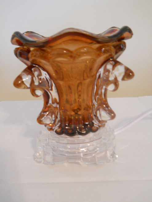 Wax Warmers Scented Fragrance Oil Burner in Brown Dolphin Tabletop Design w/ Dimmer Switch