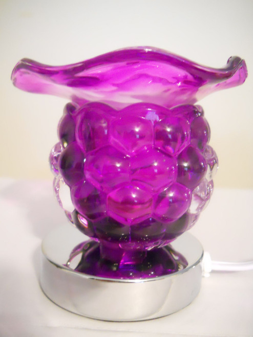 Wax Warmers Scented Fragrance Oil Burner in Purple Touch Base Tabletop Design w/ Dimmer Switch