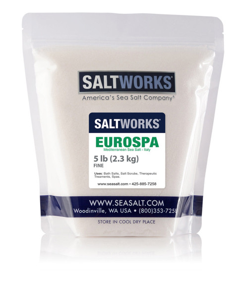 RARE Eurospa Therapeutic Fine Grain Sea Salt Bath Salt Soak by SaltWorks 4.5 Lbs