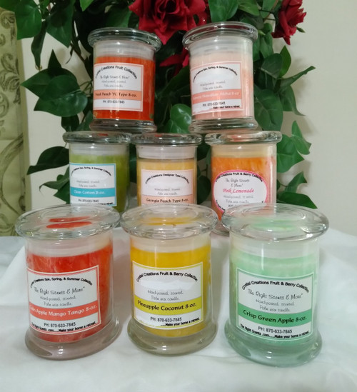 Hand Made Candles - Fruity & Clean Scented Palm Wax 8-oz. Jar Candles