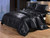 10-Piece King/Queen Black & Rust Satin Duvet Comforter Cover Bedding Set with Horses