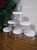 6-Sets of 8-oz. Clear PET Plastic Single Wall Tuscany Jars with White Lids and Protection Seals