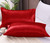 7-Piece King/Queen Scarlet Red & Black Satin Duvet Comforter Cover Bedding Set with Roses