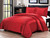 7-Piece King/Queen Scarlet Red & Black Satin Duvet Comforter Cover Bedding Set with Roses