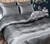 10-Piece King/Queen Silver & Bright Red Satin Duvet Comforter Cover Bedding Set with Tower