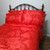 King/Queen Valentine's Red Rose 5-Piece Jacquard Satin Duvet Comforter Cover Bedding Set