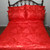 King/Queen Valentine's Red Rose 5-Piece Jacquard Satin Duvet Comforter Cover Bedding Set