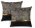 7-Piece King/Queen Royal Gold & Black Satin Duvet Comforter Cover Bedding Set