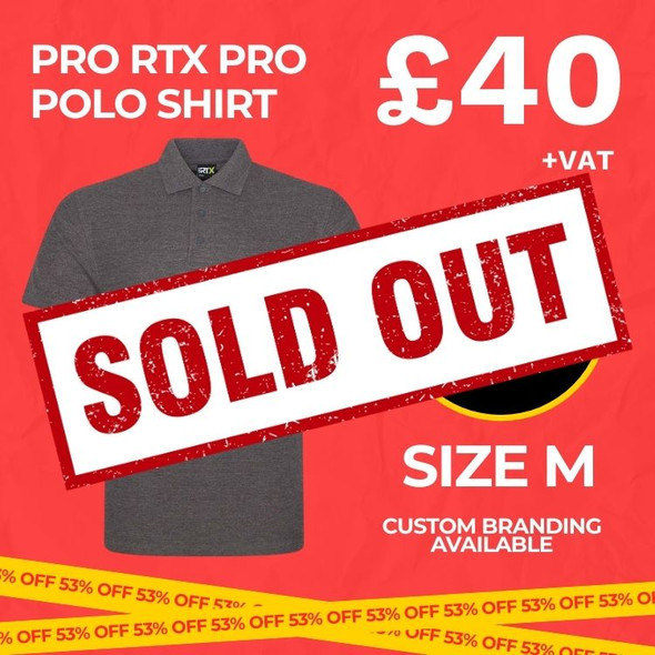Clearance x10 Charcoal Pro RTX Polo Shirts (Size M) SOLD OUT