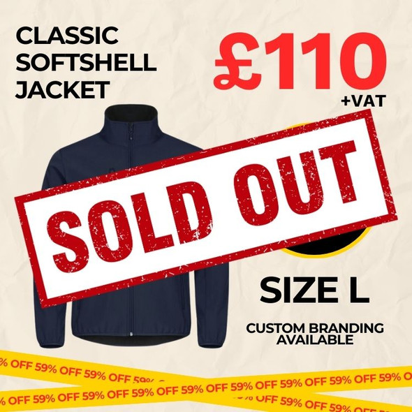 Clearance x5 Navy Classic Softshell Jacket (Size L) SOLD OUT