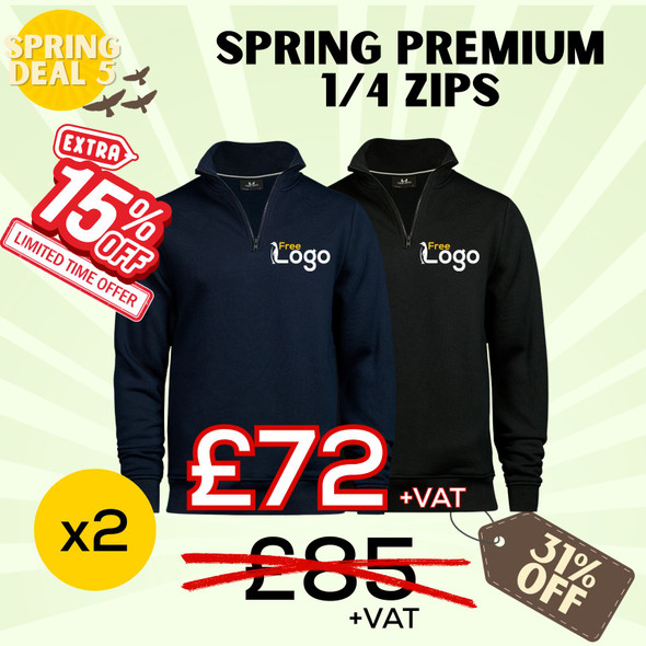 Spring Deals -Premium 1/4 Zips x2 - 15% Off