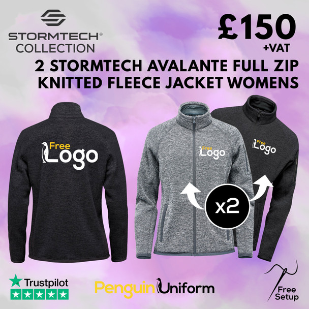 2x Stormtech Avalante Full Zip Knitted Fleece Jacket Womens 2x Stormtech Avalante Full Zip Knitted Fleece Jacket Womens