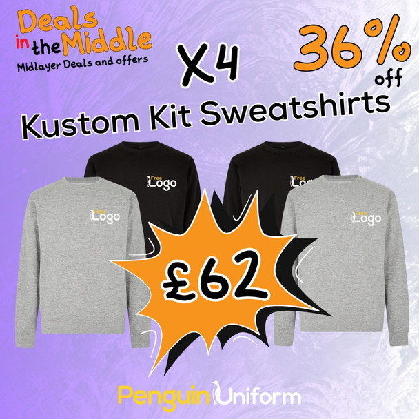 Midlayer Deals - 4x Kustom Kit Sweatshirts 