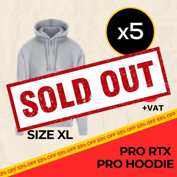 Clearance x5 Heather Grey Pro RTX Hoodies (Size XL)