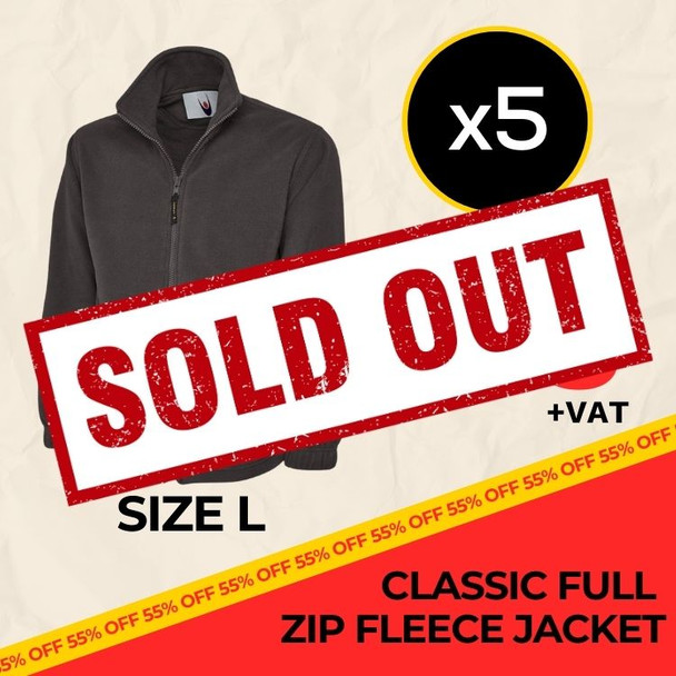 Clearance x5 Charcoal Classic Full Zip Fleece (Size L) SOLD OUT