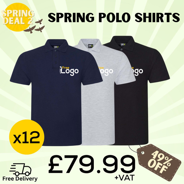 Spring Deals - Pro Polo Shirts x12