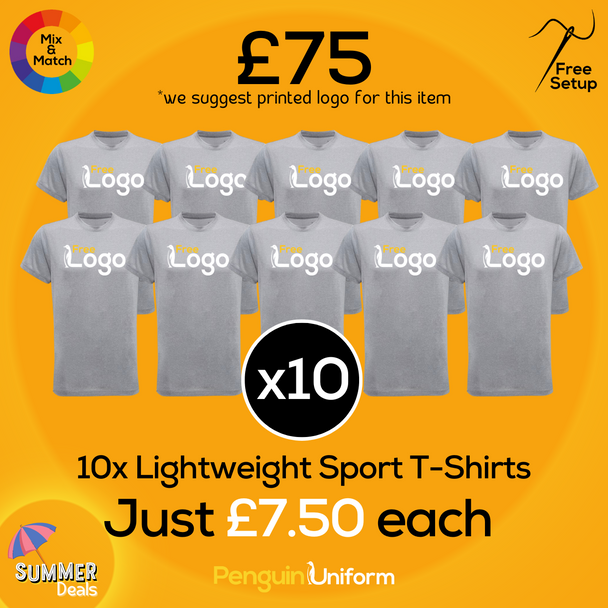 Summer Deal - Lightweight Sport T-Shirts x10