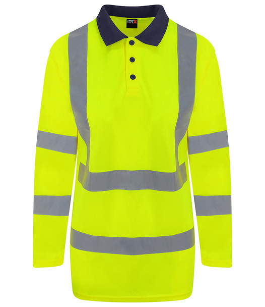 Pro RTX High Visibility Long Sleeve Polo Shirt - Yellow - RX715