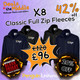 Black Friday 8x Classic Full Zip Fleeces