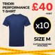 Clearance x10 Navy TriDri® Performance T-Shirts (Size M)