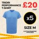 Clearance x5 Sky TriDri® Performance T-Shirts (Size M)