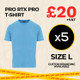 Clearance x5 Sky Pro RTX T-Shirts (Size L)