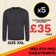 Clearance x5 Charcoal Pro RTX Sweatshirts (Size XXL)